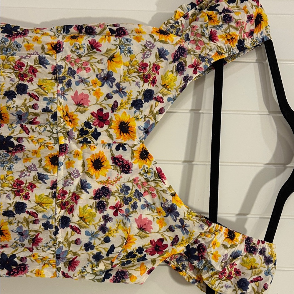 Old Navy Yellow Floral Tiered Midi Dress - Picture 7 of 7
